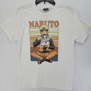 Naruto Shippuden Naruto Uzumaki Graphic T-Shirt White Viz Media Size M